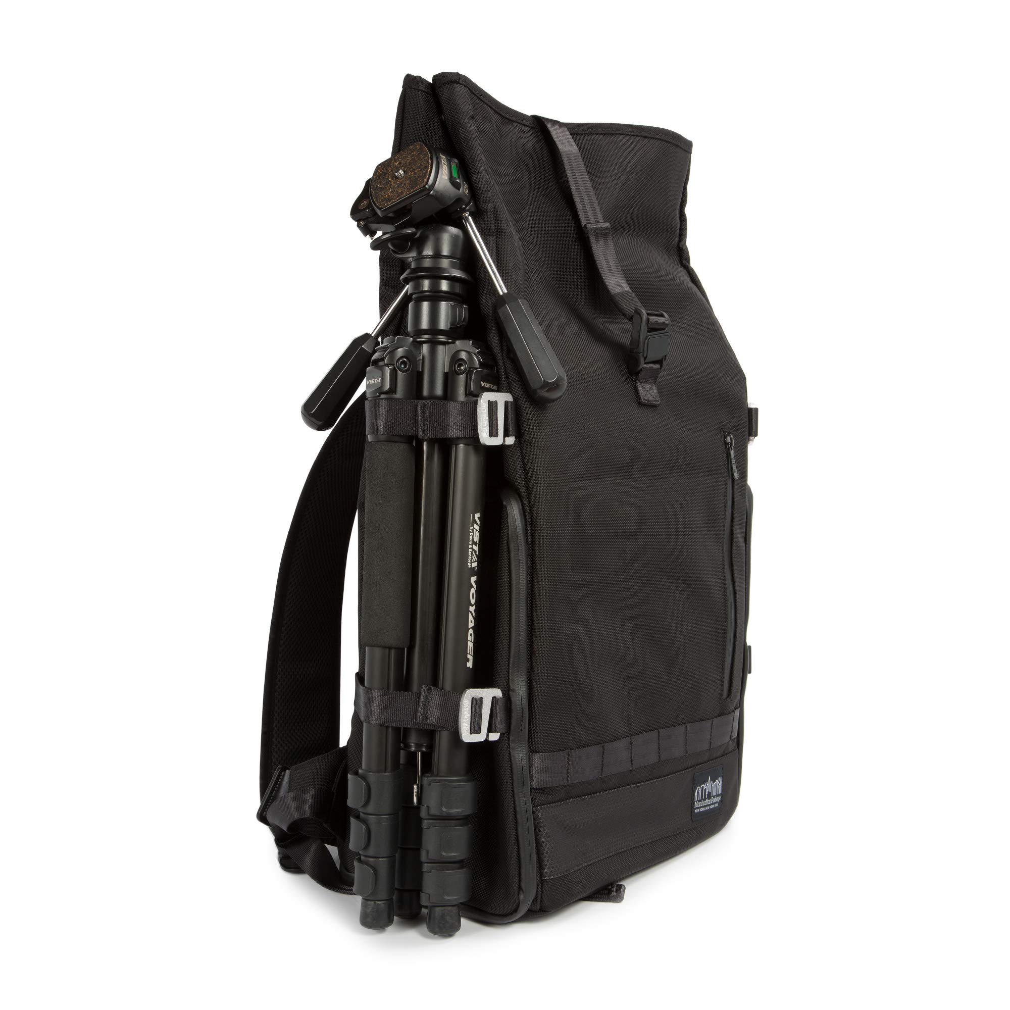 Manhattan Portage Focus Camera Backpack With Removable Laptop & Camera Insert Roll-Top Design Water-Resistant in Cordura (Black) - Image 7