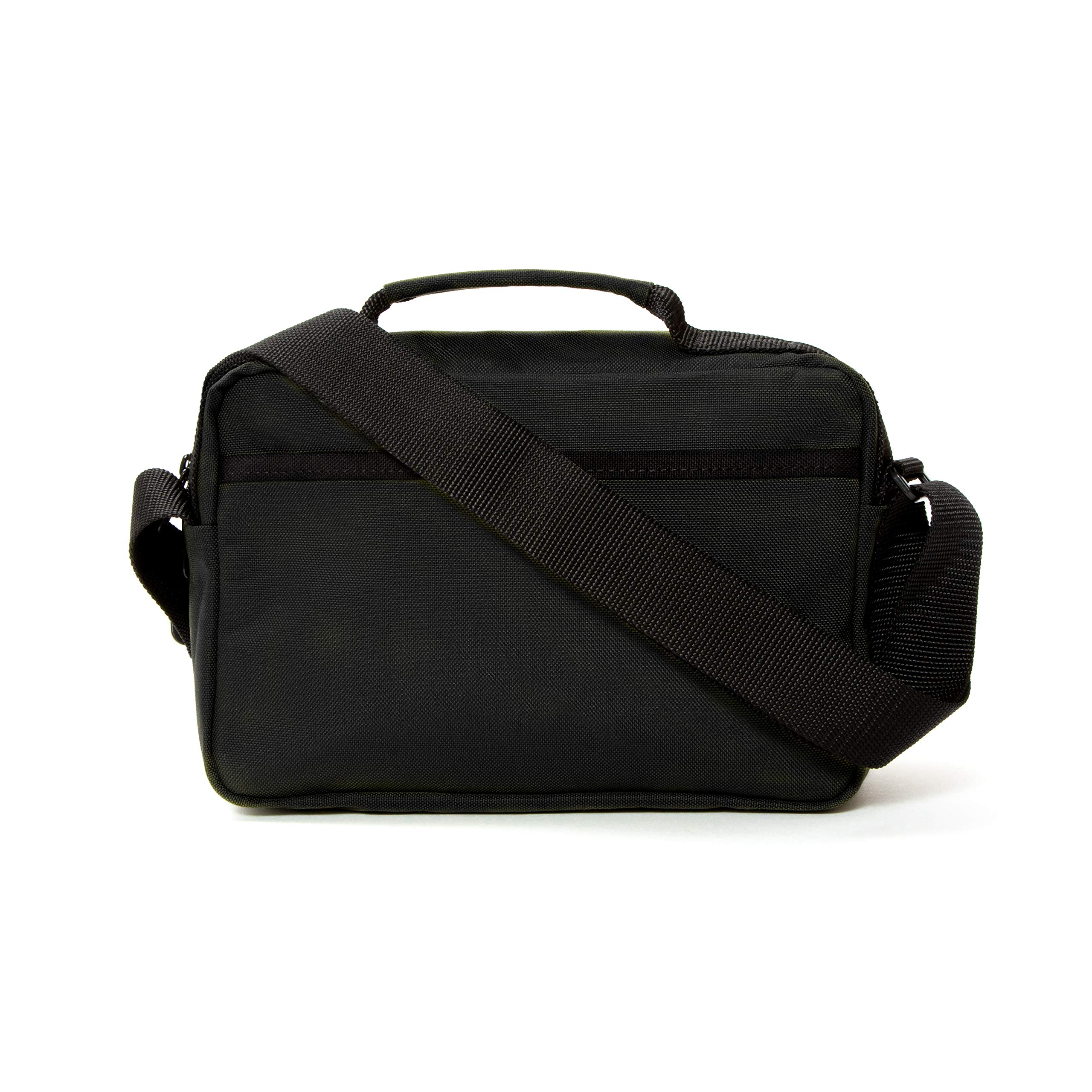 Manhattan Portage Shaw Shoulder Bag With Adjustable Strap Signature Red Lining Water Resistant Coating 1000D Cordura® For Work College Travel (Black) - Image 4