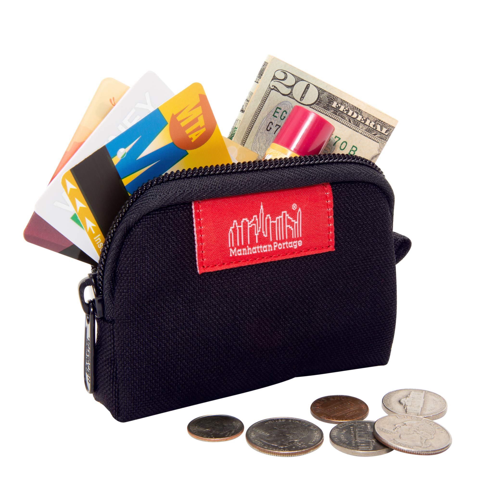Manhattan Portage Stars and Stripes Coin Purse Black With Zipper Closure Pouch Eclectic Colors Credit Card ID Card Jewelry Keys Water Resistant Gift 1000D CORDURA® Everyday Carry (Black) - Image 6