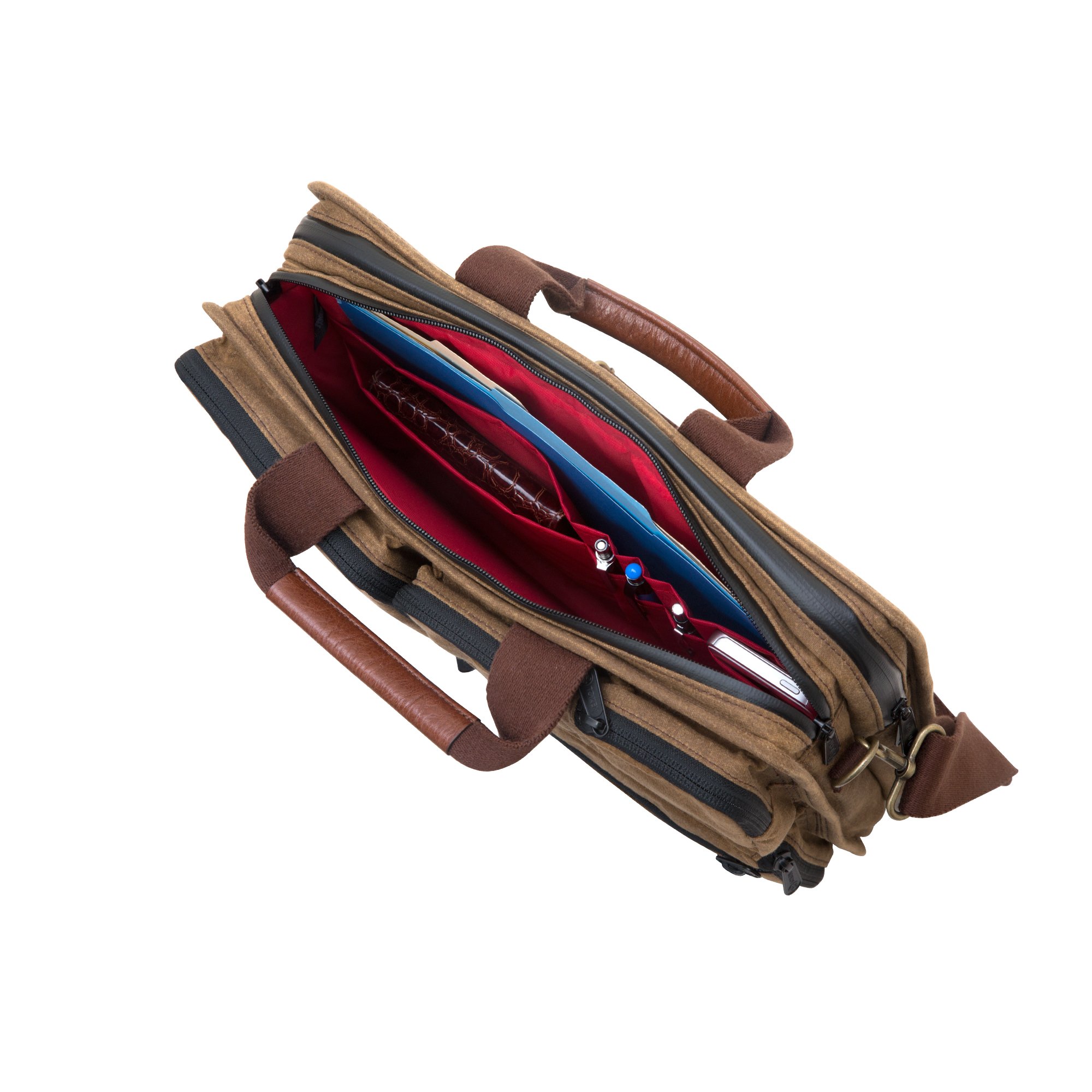 Token Bags Waxed Hewes Briefcase, Field Tan, One Size - Image 10