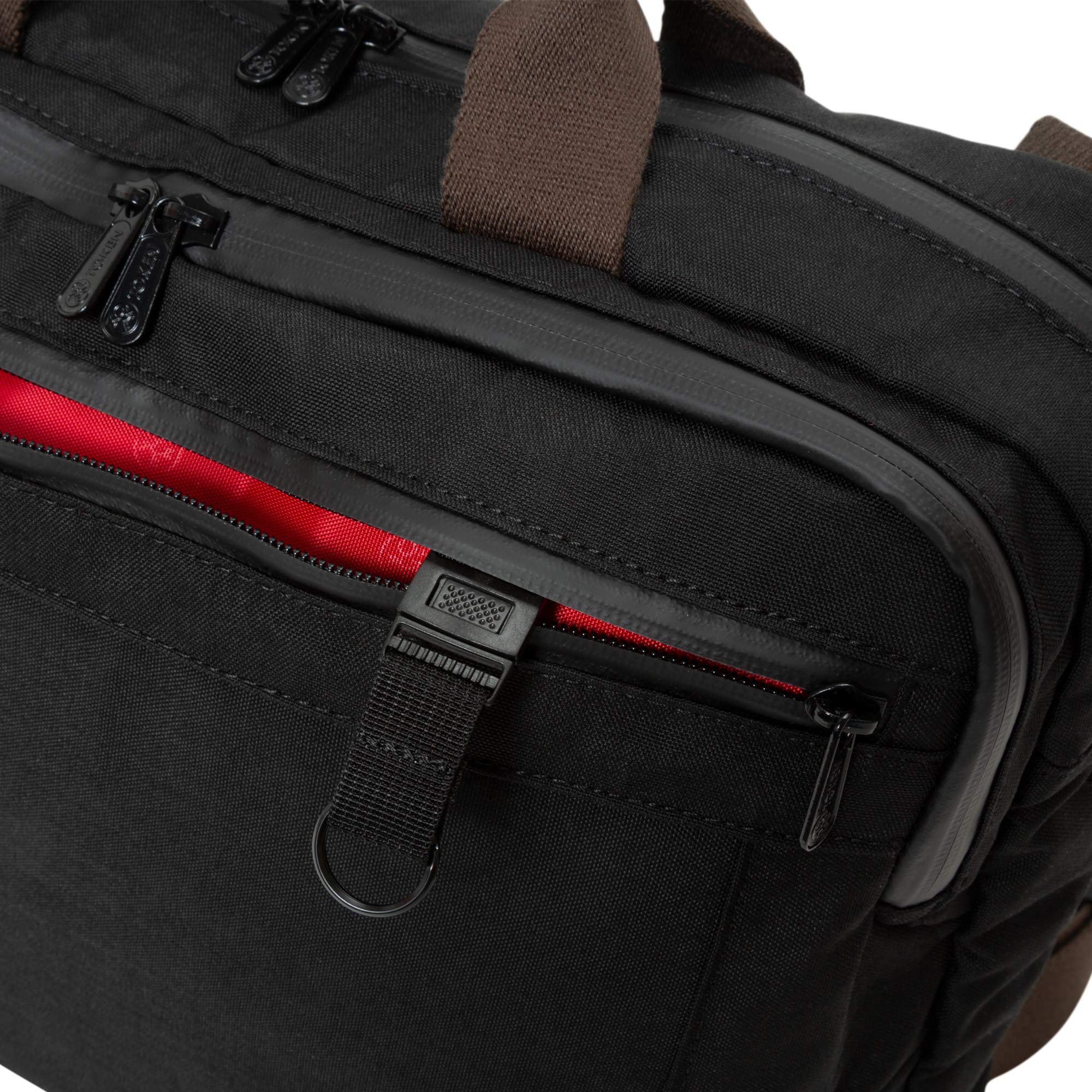 Waxed Nylon Saratoga Briefcase, Black - Image 6