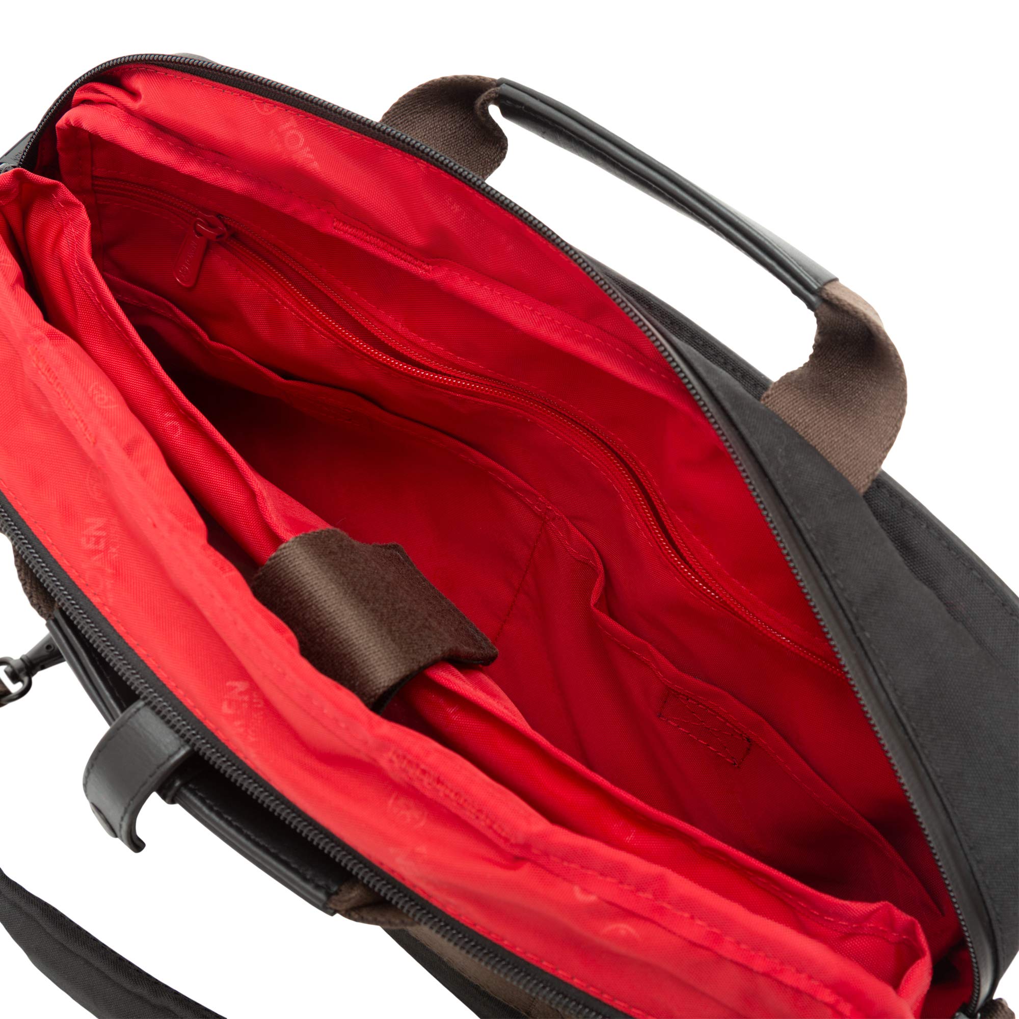 Waxed Nylon Saratoga Briefcase, Black - Image 9