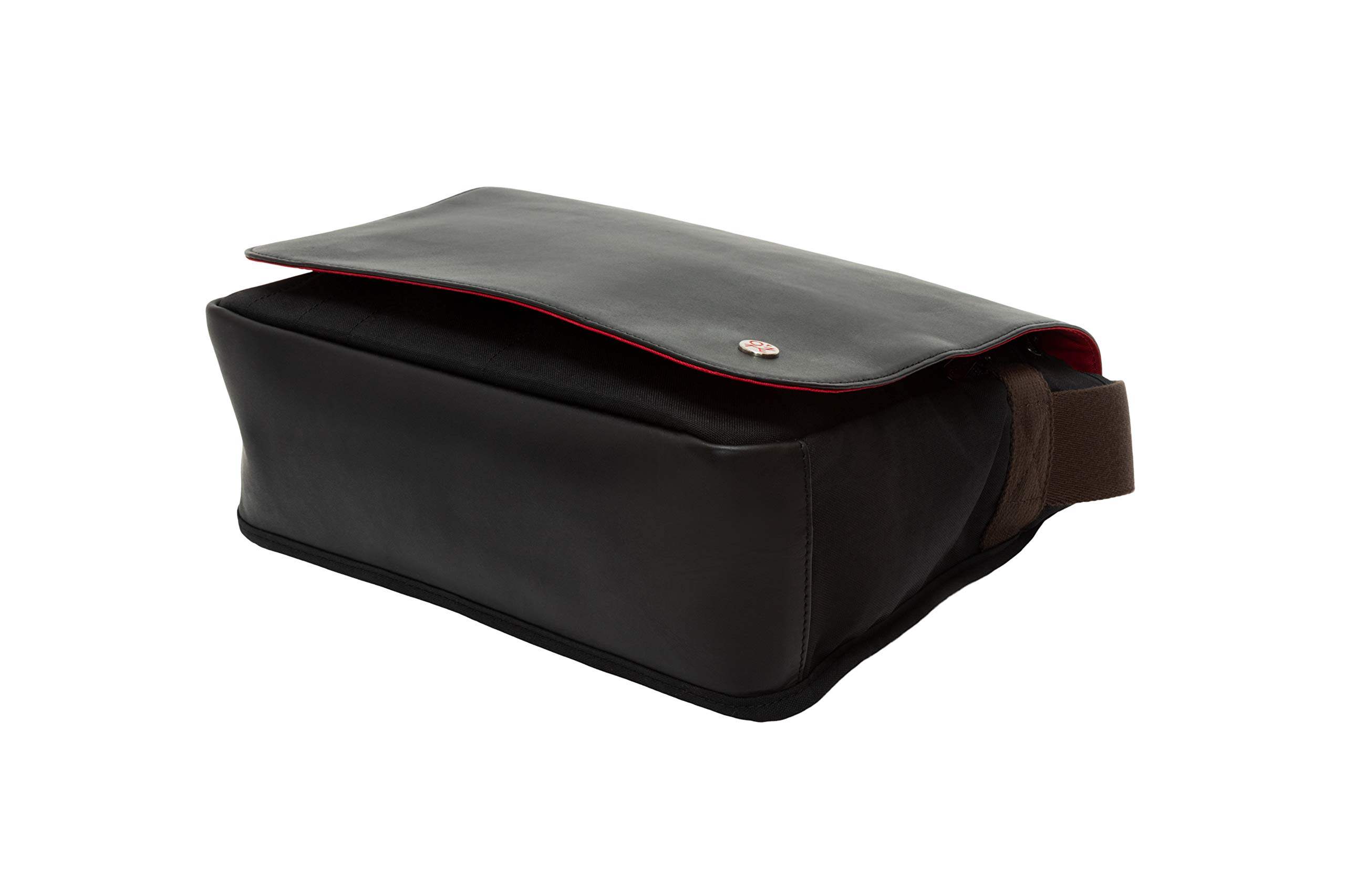 Waxed Nylon Sheridan Shoulder Bag (M) W/Back Zipper, Black - Image 3