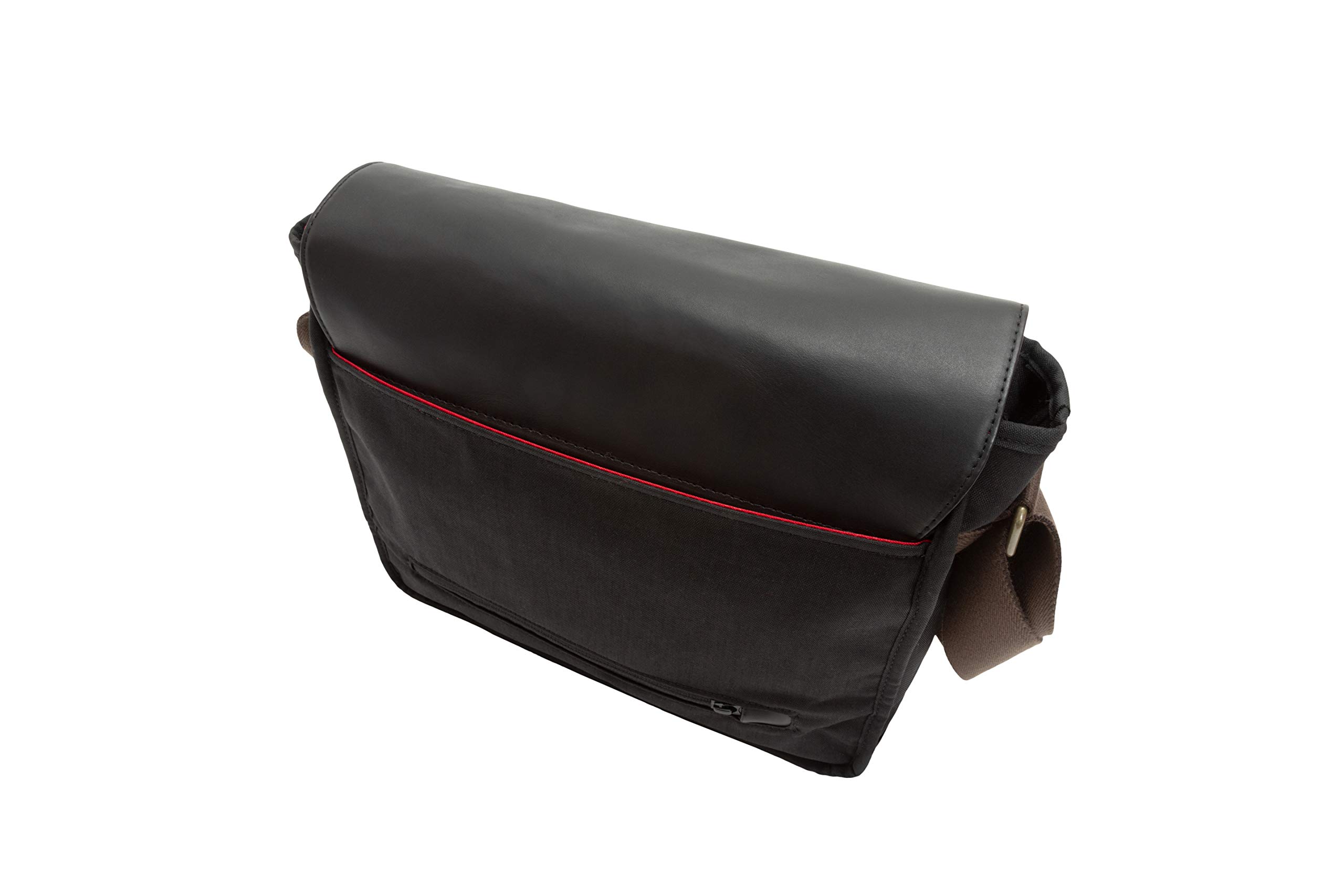 Waxed Nylon Sheridan Shoulder Bag (M) W/Back Zipper, Black - Image 5