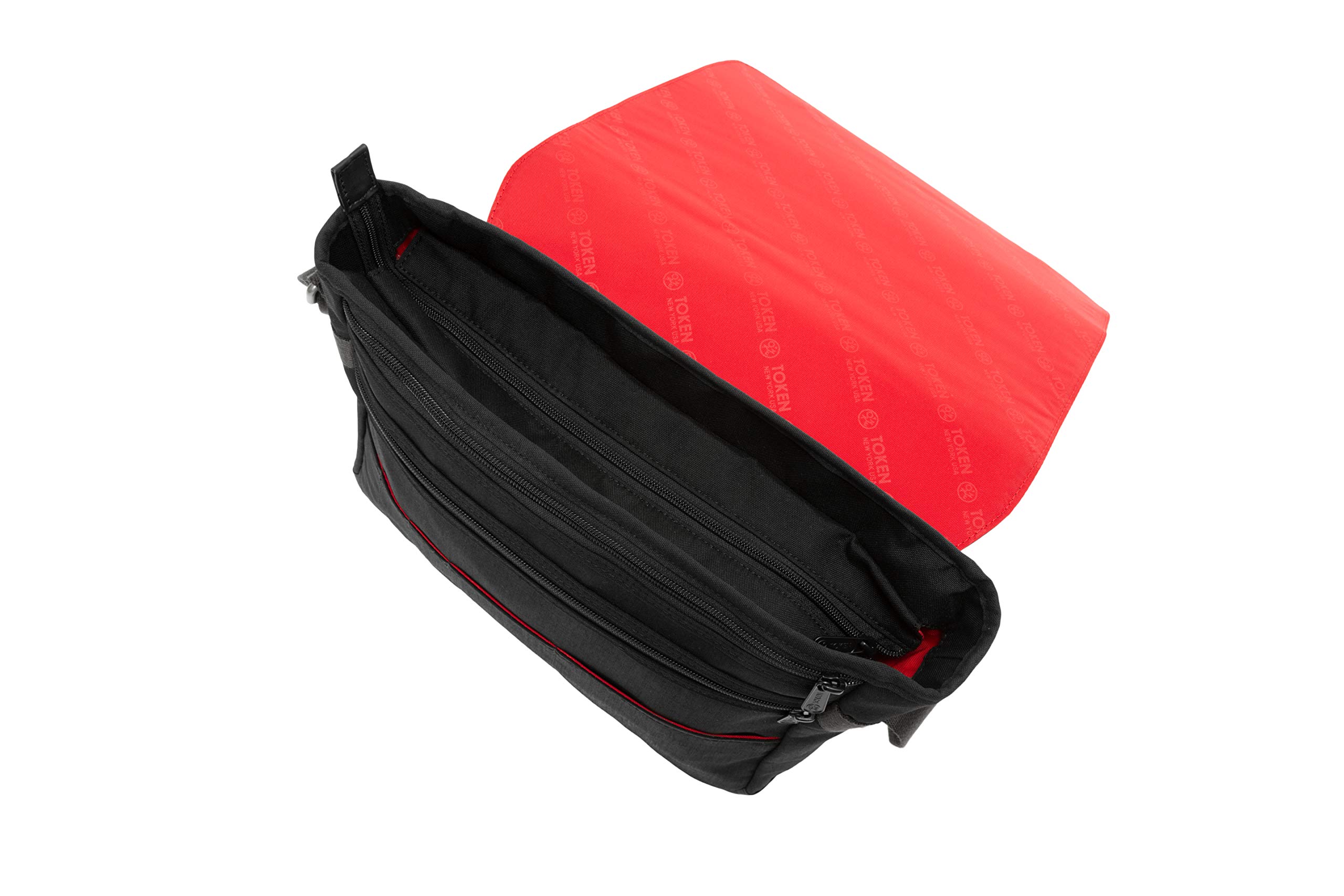 Waxed Nylon Sheridan Shoulder Bag (M) W/Back Zipper, Black - Image 7